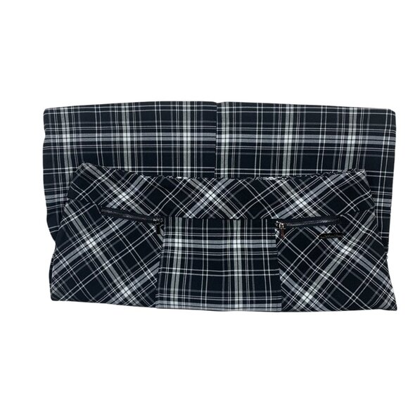black and white  mini plaid skirt size 9 Le Grenier - Picture 4 of 12
